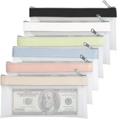 Zipper Geldzakken - Waterdichte Multicolore Cash Envelopes voor Geld, Muntjes en Ontvangsten, Perfect voor Reis en Kantooropslag