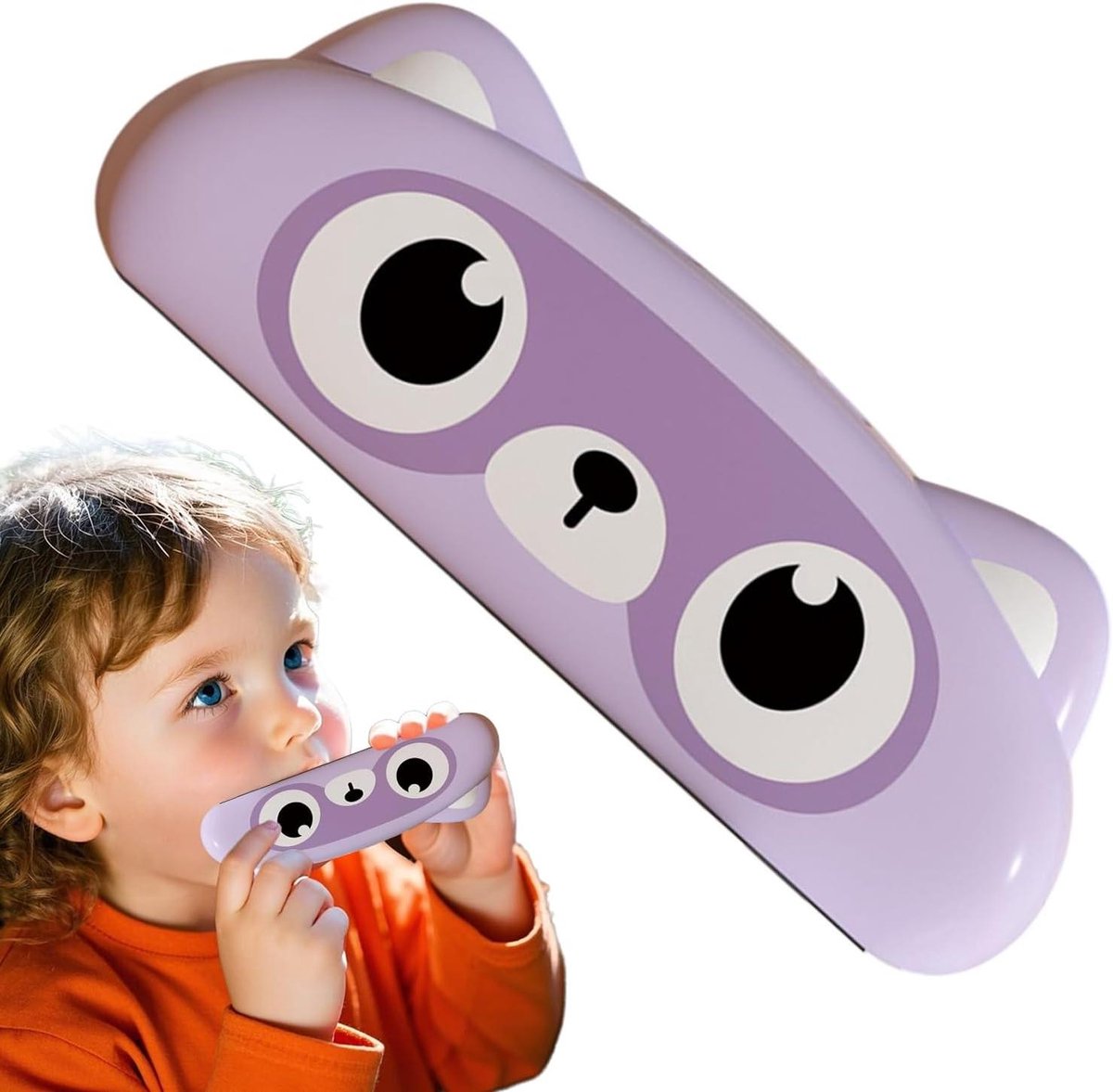 Muziek Mondharmonica - Speelgoed Instrument - Muziek Leren - Cartoon Dieren Ontwerp - 12 cm - Lila