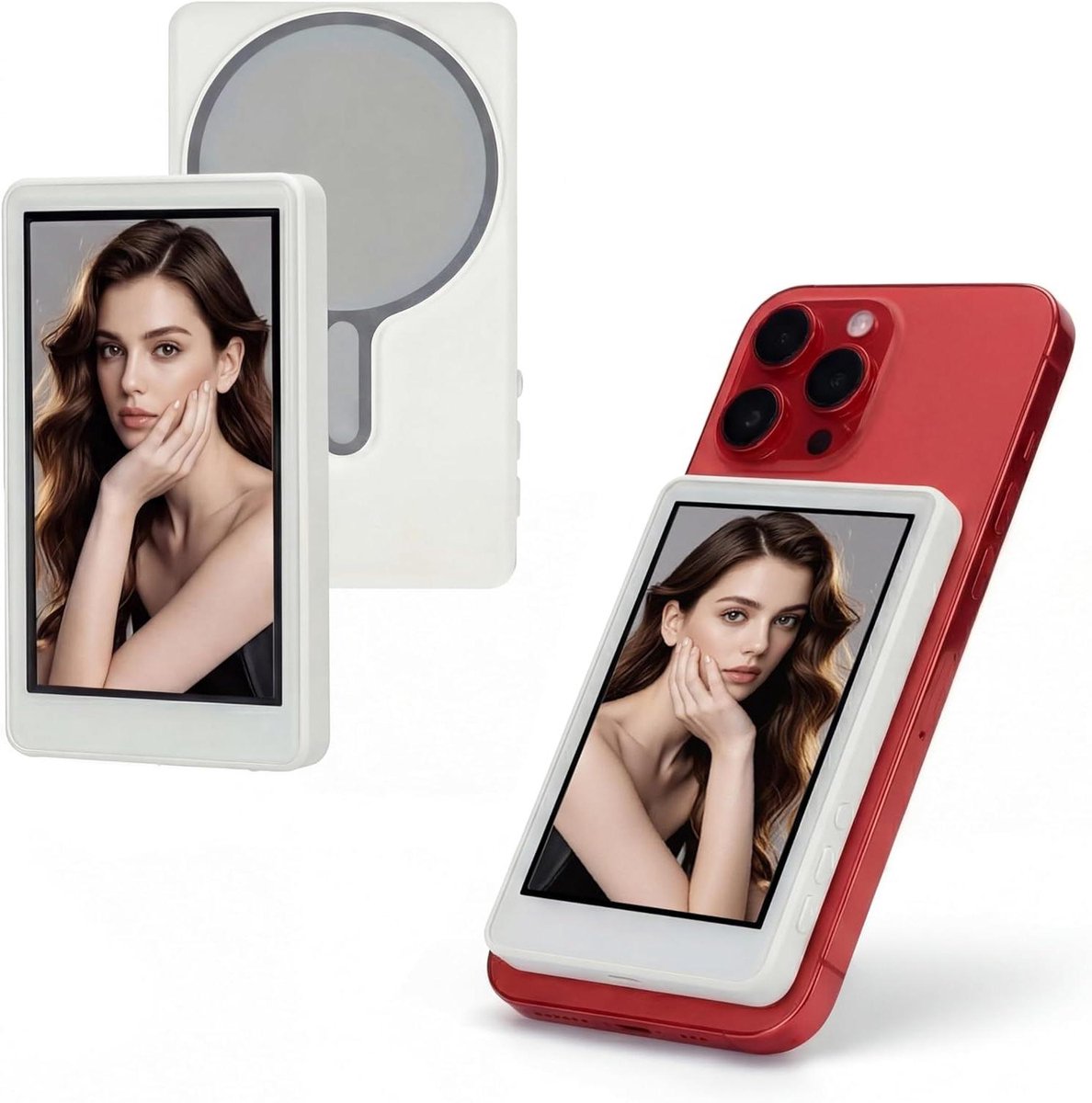 Selfie Monitor - Vlog Scherm - Content Creëren - Live Voorvertoning - 10.4x6.2 CM - Wit