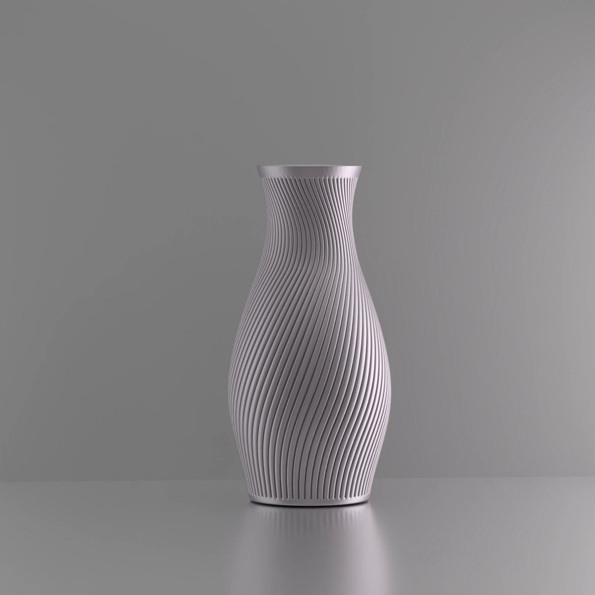 3d-gezellig Diana - Grote Vaas - Waterdicht - Zilver - Maat 40 cm - Kunststof - Modern - Bloemenvaas - 100% gerecycled PLA (bioplastic)