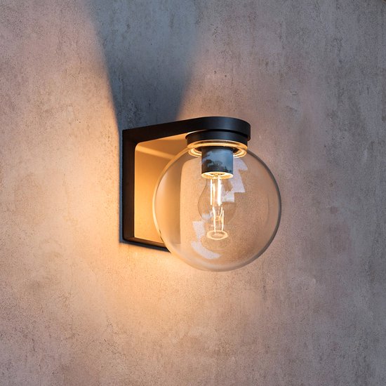 Philips Hue Ulio Applique Murale Extérieure Down (Noir) - Lampe Extérieure - E27 - Lumière Blanche Chaude - Hue White Filament
