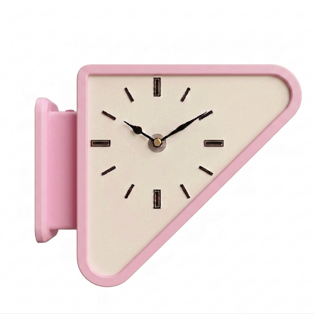 Driehoekige Wandklok – Dubbelzijdig | Retro 70's Design | Sakura Pink