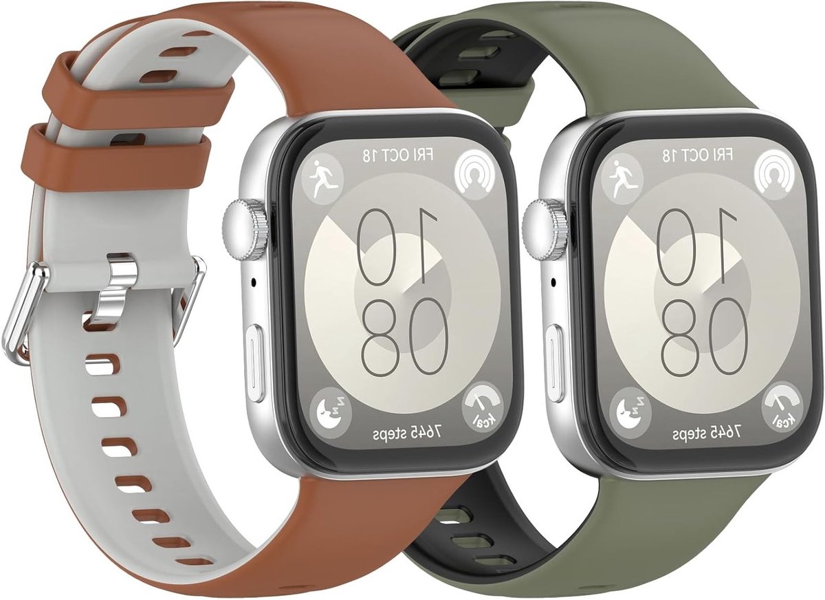 Sportieve Vervangbanden voor Smartwatch - Ademend Silicoon, Dubbelzijdig Kleurrijk, Geschikt voor Huawei Watch Fit 3