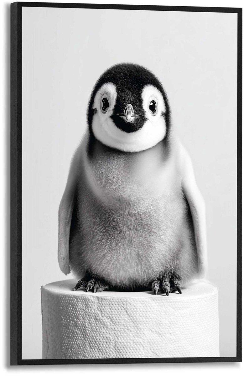 Schilderij Baby Pinguïn - 30 x 20 - Hout - REINDERS