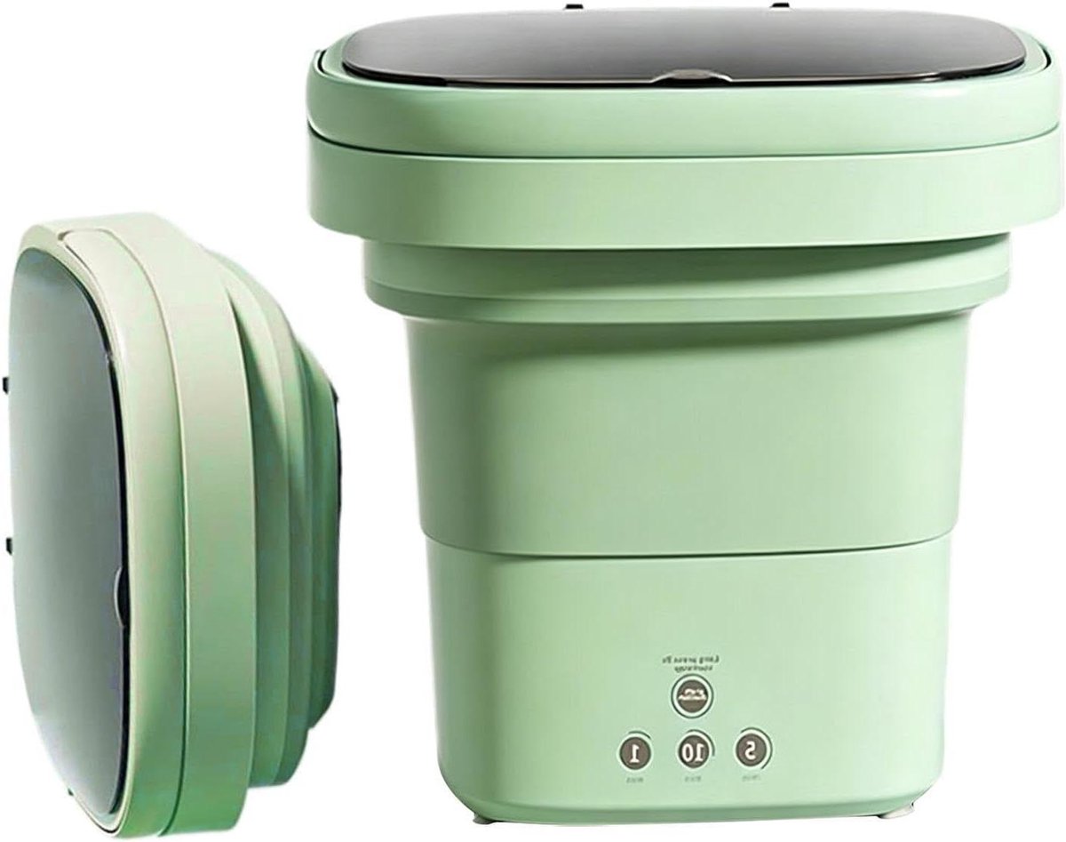 Mini Wasemmer Opvouwbare Wasmachine Kleding Reinigen Compact Opvouwbaar 6 Liter Groen