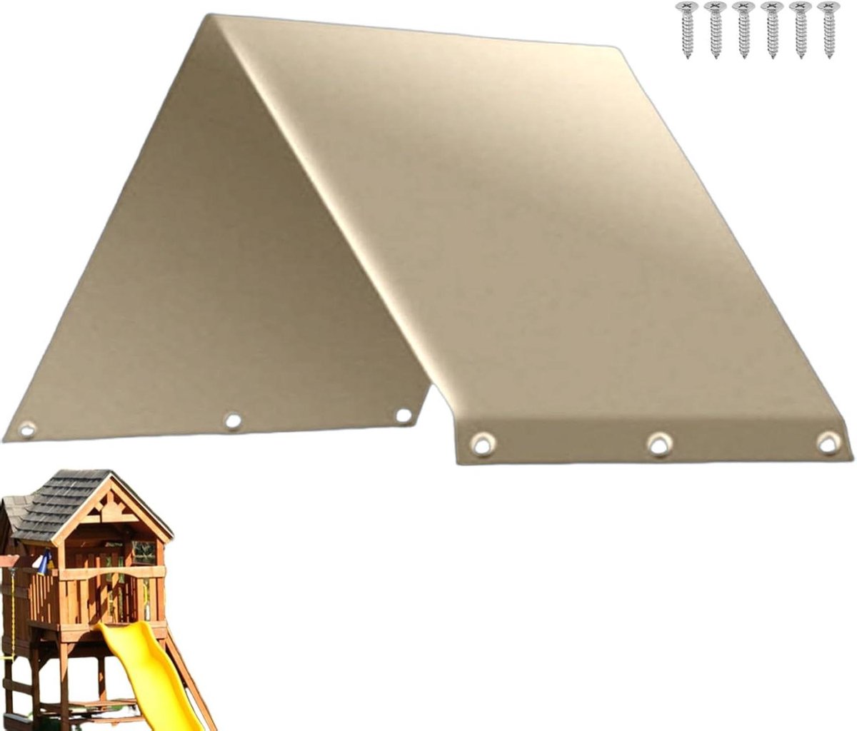 Vervangende dakoverkapping - Speelhuis afdekking - Speeltoestel beschermen - Waterdichte Oxford stof - 132 x 228 cm - Crèmekleurig