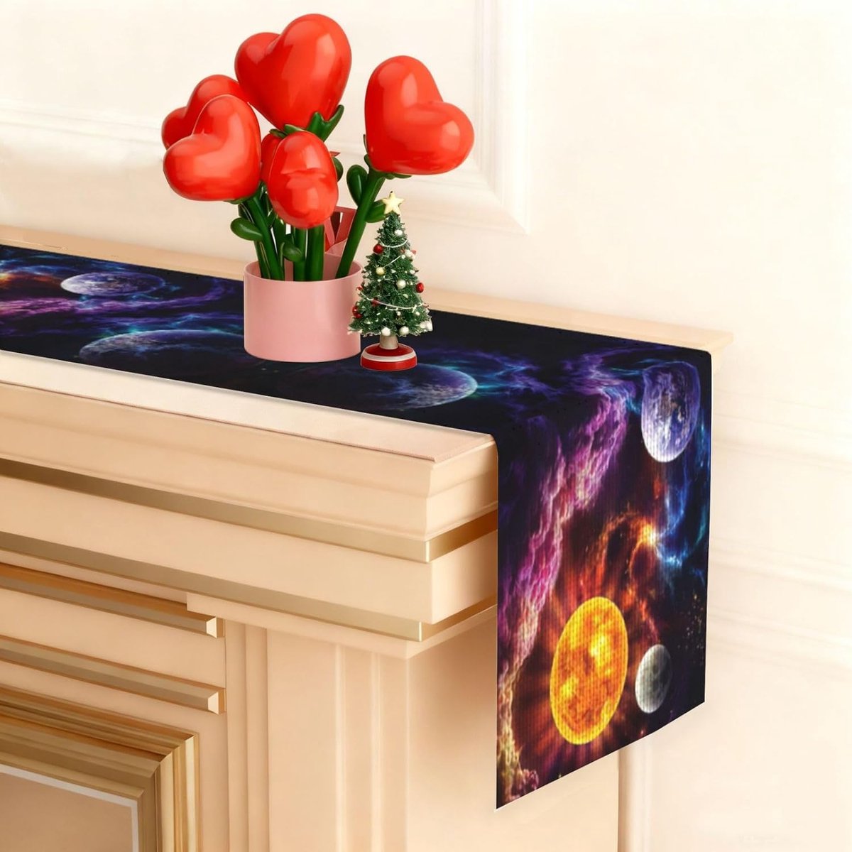 Tafelloper Print - Lange runner - Entree Decoratie - Lichtbestendige print - 33 x 183 cm - Zwart