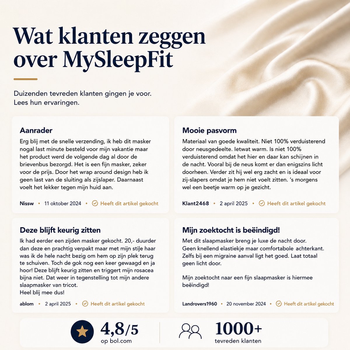 MySleepFit - Premium Zijden Slaapmasker - Silk Sleep Mask - 100% Verduisterend Oogmasker - Zwart - 22 momme 6A Grade Moerbei Zijde - Mulberry Silk — afbeelding 8