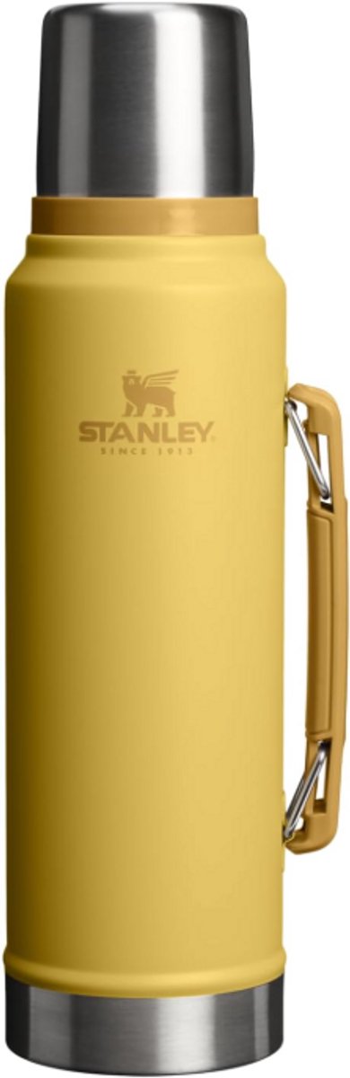 Stanley Classic Legendary Thermosfles 1.1QT (1L) met Handvat (Dijon) – RVS Vacuümfles met Bekerdeksel – Lekvrij – Houdt Drank 24u Warm/Koud – BPA-vrij