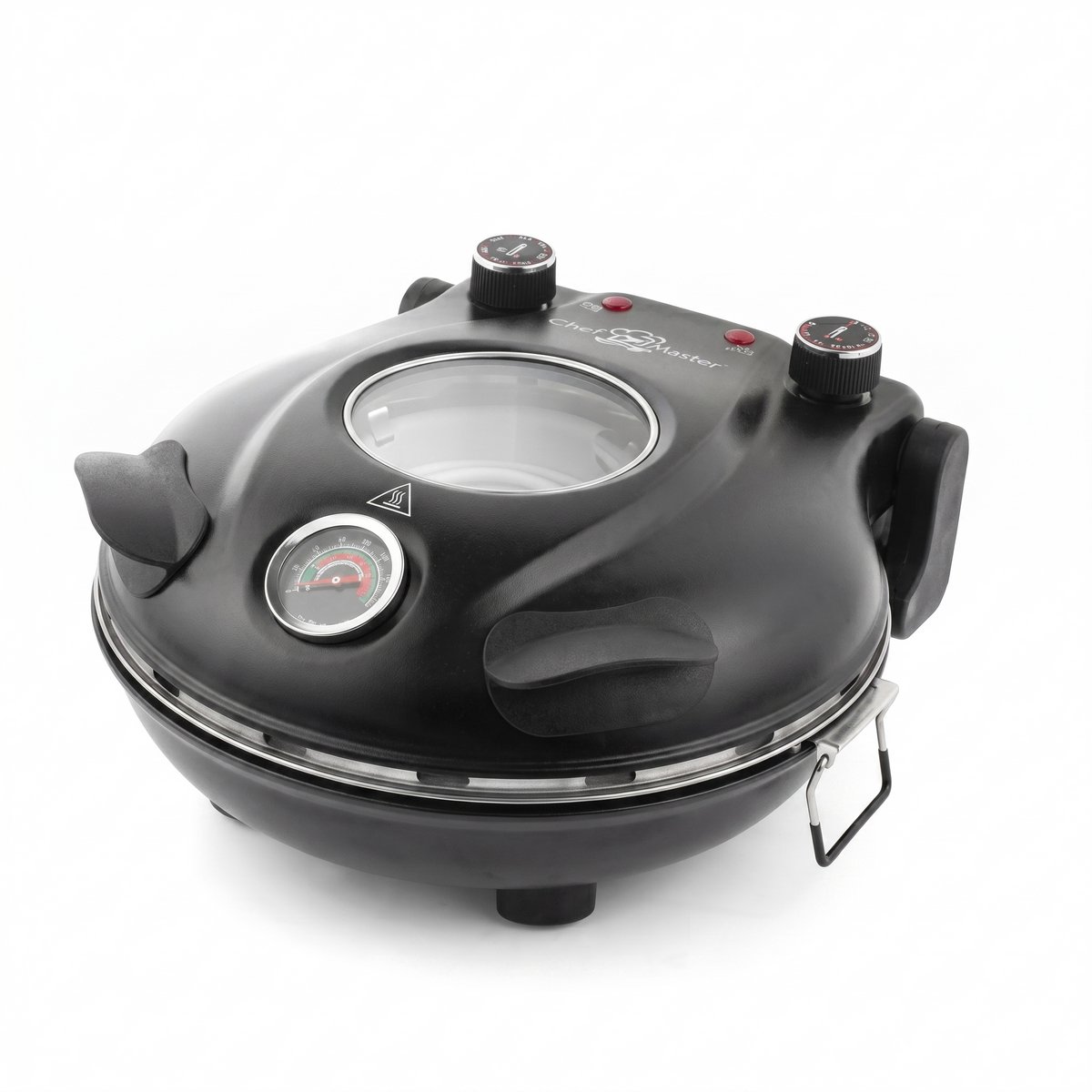 Elektrische Pizzaoven met Vuurvaste Keramische Stenen Plaat 32 cm - Professionele Pizzamaker tot 420 Graden Celsius - 1200 Watt Vermogen - 5 Instelbare Temperatuurstanden - Knapperige Pizzabodem - Snel Resultaat voor Thuis