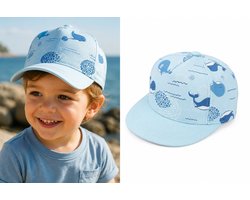 Jongens Pet Walvis – Kinderpet Lichtblauw – Verstelbaar met Klittenband – 2-4 Jaar