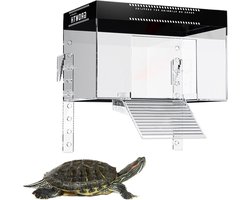 Schildpad Zonneplatform - Drijvend Eiland - Reptielen Verzorgen - Antislip Zonnebad - 20x14x14cm - Transparant