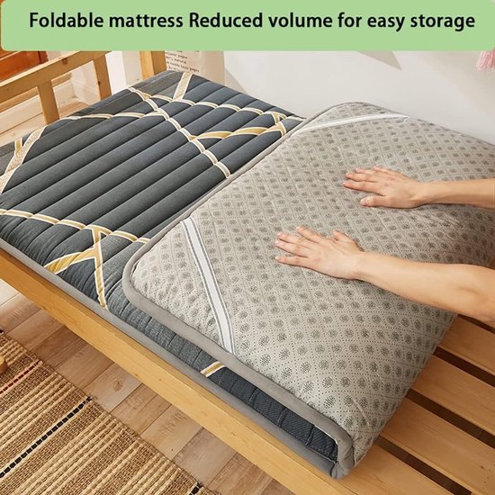 Japanse Futon Matras - Vloermatras Opvouwbaar - Comfortabel Slapen - Zacht Abrasive Weefsel - 140x200 cm - Katoen — afbeelding 3