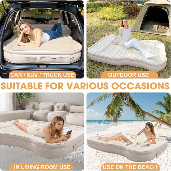 Luchtmatras met pomp - Auto luchtbed - Kamperen en reizen - Zelfopblazend - 22 cm dik - Kaki — afbeelding 5