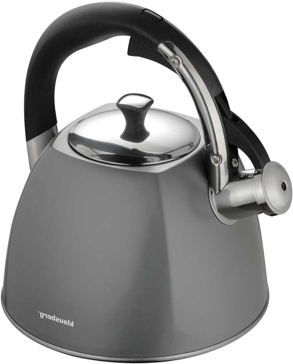 Geklokte Waterkoker Geklokte Ketel Water Koken Voor Alle Warmtebronnen 3.5 Liter Zilverkleurig