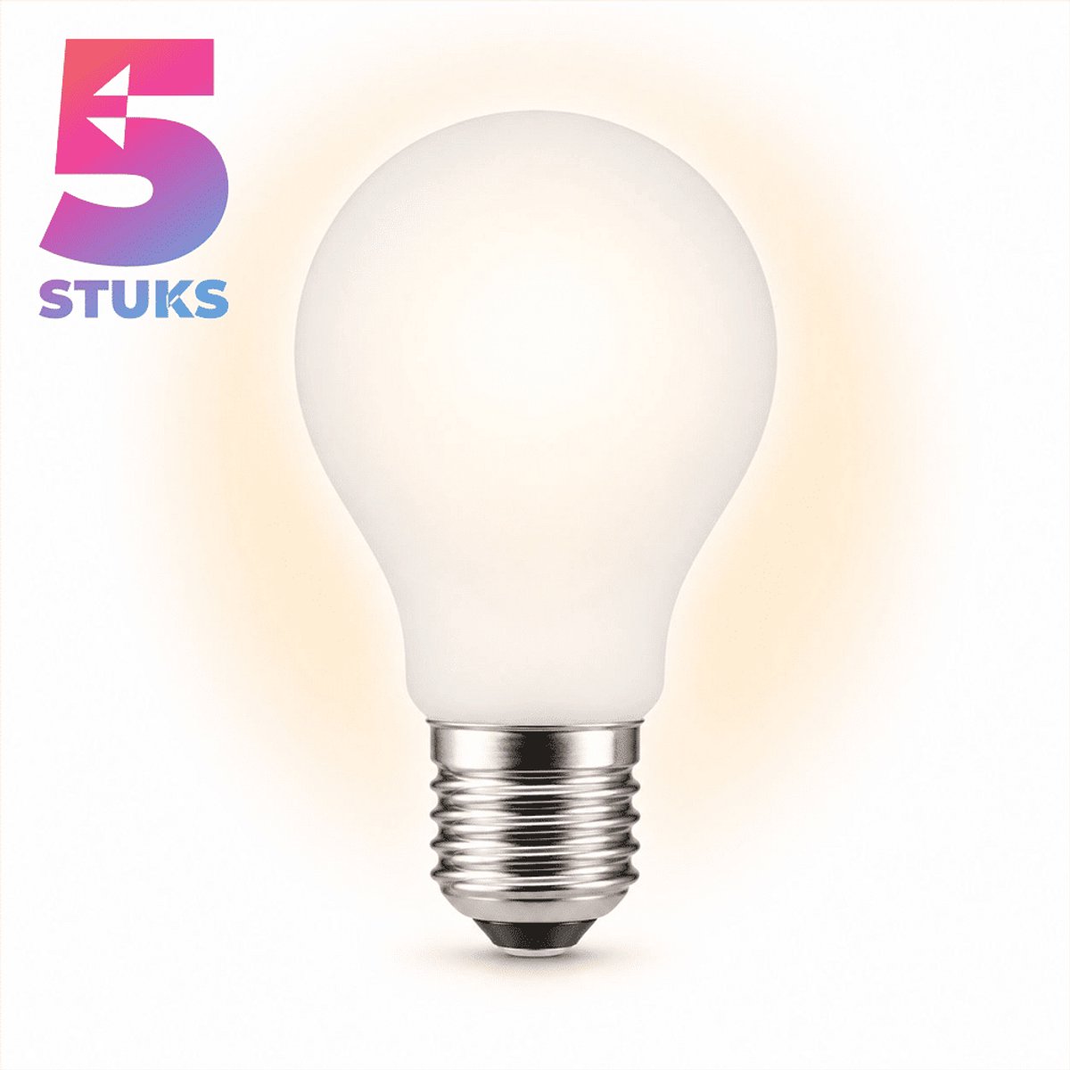 5x Peertje Spaarlamp E27 - 15W - Warm Wit Licht (2700K) - 820 lm - 6 jaar - Niet Dimbaar - A60 (Grote peer)