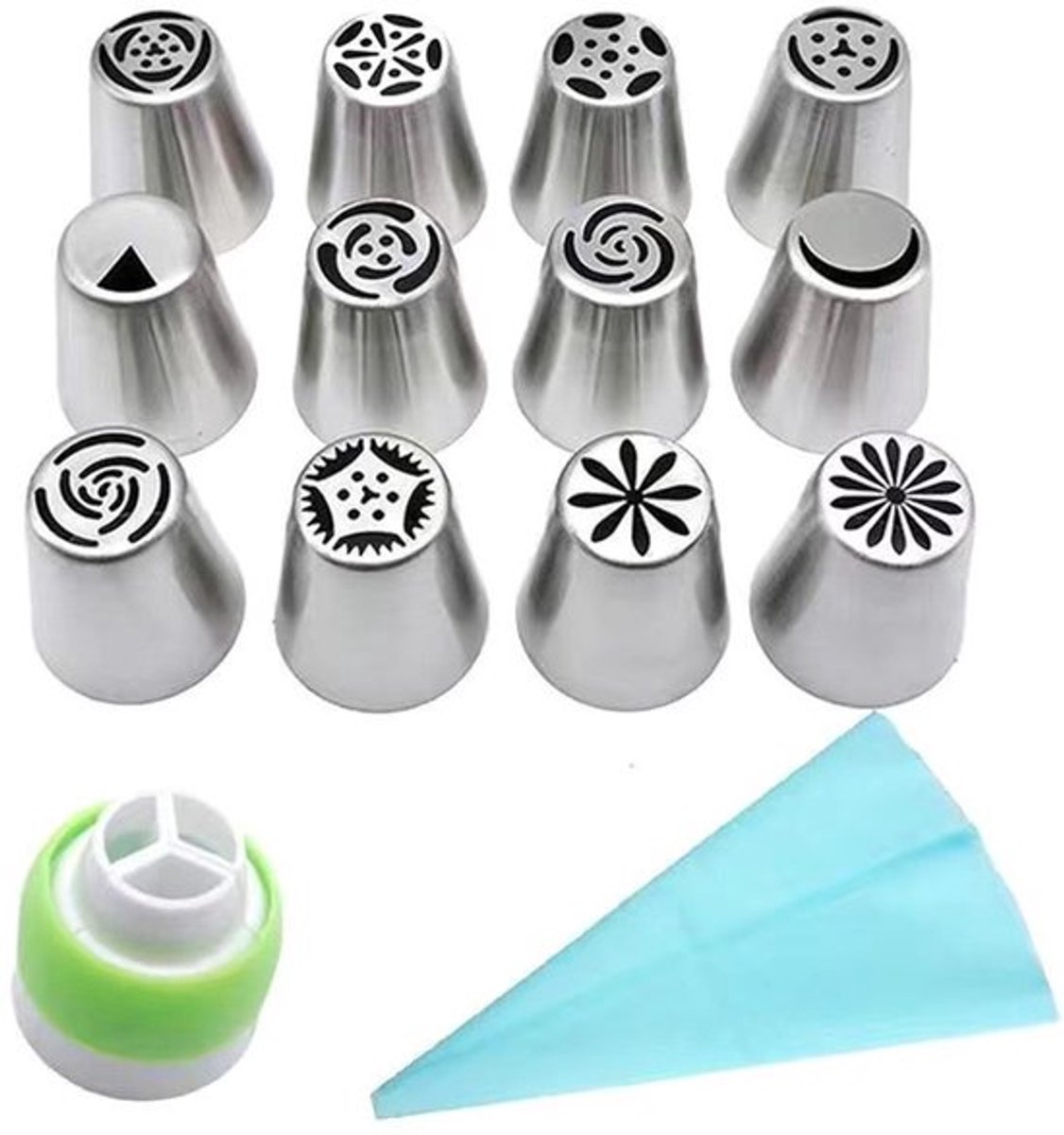 14-delige Russische decoratiespuitmondset bakbenodigdheden Tulp cupcake bloem glazuur