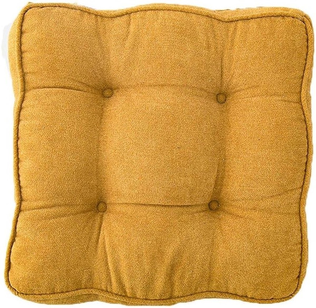 Comfortabele Gele Zitkussens 40x40 cm - 4 Stuks Set voor Tuinstoelen en Fauteuils, Ideaal voor Binnen en Buiten Gebruik, Perfect voor Ouderen en Zwangere Vrouwen