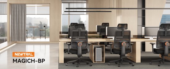 Newtral MagicH-BP Ergonomische Stoel - Voetsteun, Auto-following Lendensteun, Afneembare Workstation, 4D Armleuningen, Zitdiepte Verstelbaar — afbeelding 4