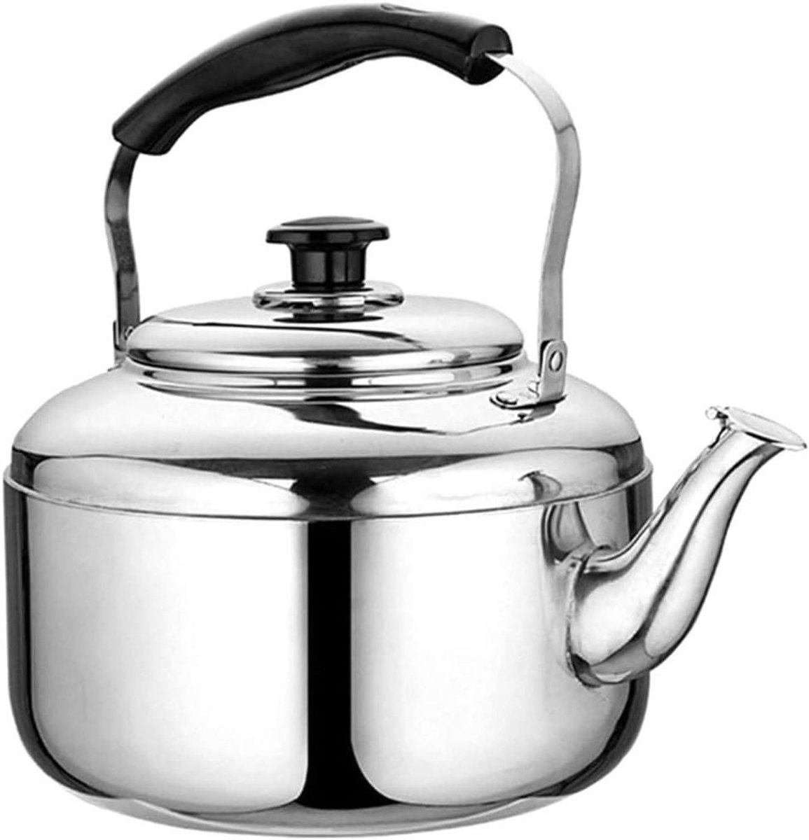 Waterketel - Theepot fluitketel - Water koken - Rond verwarmingsoppervlak - 4 liter - Zilver