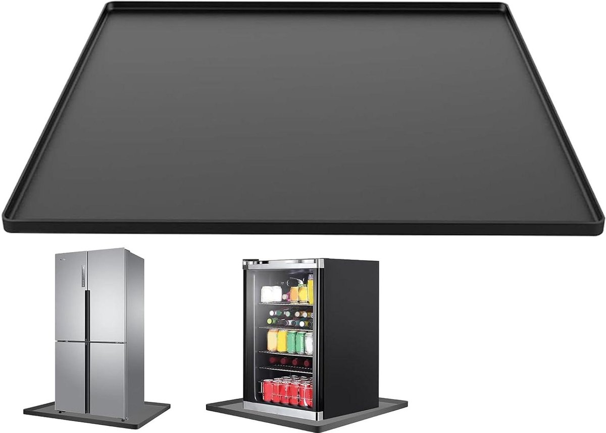 Mini Koelkastmat - Opvangbak Wasmachine - Vloer Beschermen - Antislip Absorberend - 60x60x15 cm - Grijs