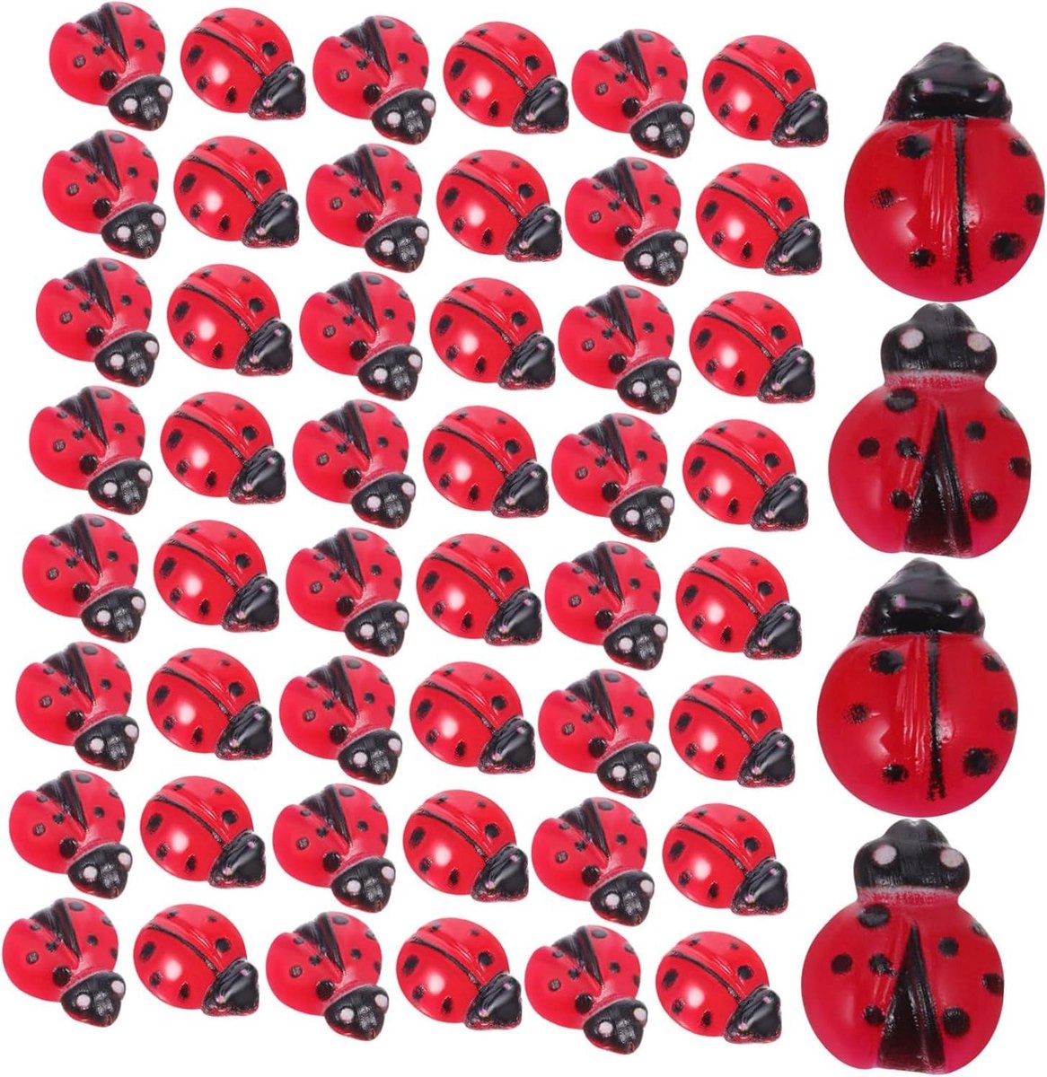 Mini Marietjes - Kleine Beestjes - Tuin Decoratie - Hoge Kwaliteit Hars - 100 Stuks - Multicolor