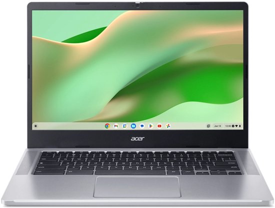 Acer Chromebook CB314-4HT-C58X Intel® N N100 Laptop 35,6 cm (14") Touchscreen Full HD 4 GB LPDDR5-SDRAM 64 GB eMMC Wi-Fi 6E (802.11ax) ChromeOS Zilver - Acer - Hoofdafbeelding