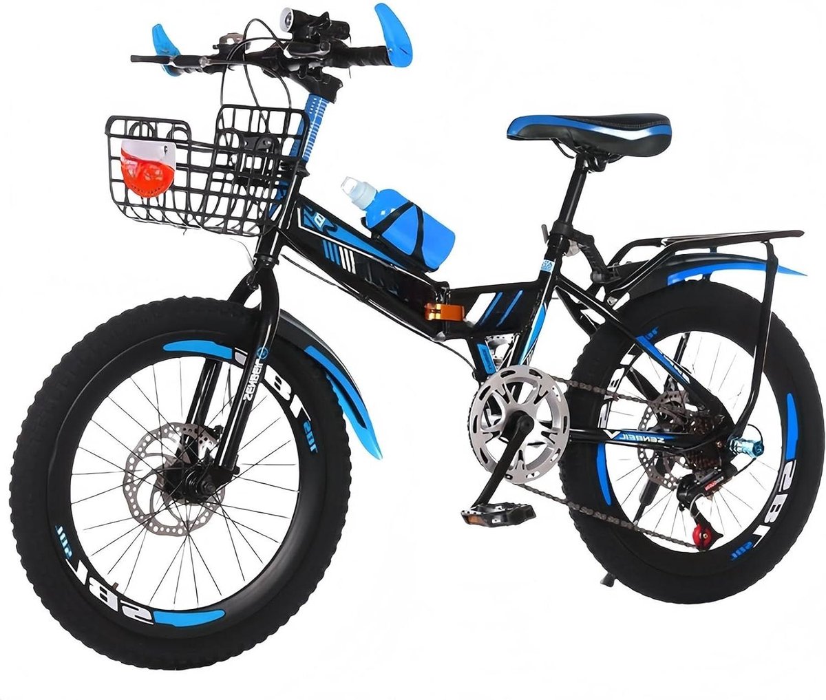Opvouwbare Kinderfiets Vouwfiets Jongens Veilig Fietsen Schijfremmen 20 Inch Zwart Blauw