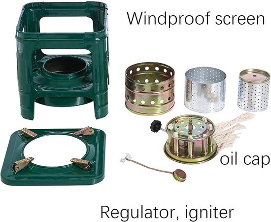 Camping kooktoestel - Draagbare kachel - Outdoor koken - Windbestendig design - 21x21x22 cm - Zwart van Camping — afbeelding 5