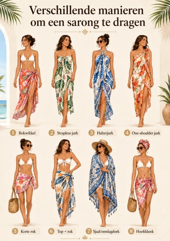 Om Namaste Sarong - 635 - Blauw effen van Merkloos — afbeelding 3