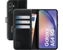 Rosso Element Book Case Wallet Hoesje Geschikt voor Samsung Galaxy A54 | Portemonnee | 3 Pasjes | Magneetsluiting | Stand Functie | Zwart