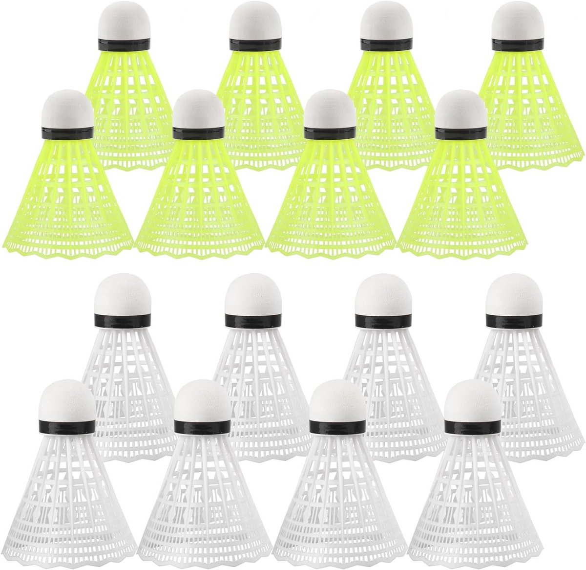 16 Stuks Gele Nylon Badmintonballen voor Beginners en Training - Duurzaam en Hoogwaardige Shuttles voor Vrije Tijd en Spelletjes