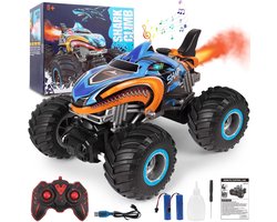 TEKROA® Bestuurbare Auto - Monstertrucks - RRC stunt auto 1:16 (4WD) - Rook, licht & geluid - 360° drift - gebarenbesturing