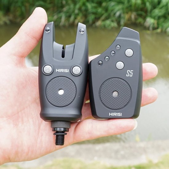 Archi S5 Draadloze beetmelder set - Hengelsport - Beetverklikkers met ontvanger - LED visalarm voor nachtvissen - Visaccessoires zwart — afbeelding 2