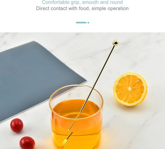 Roerstaaf Cocktail - Drankjes Roerder - Dranken Mengen - Voedselveilig Staal - 19 cm - Metaalgrijs — afbeelding 4