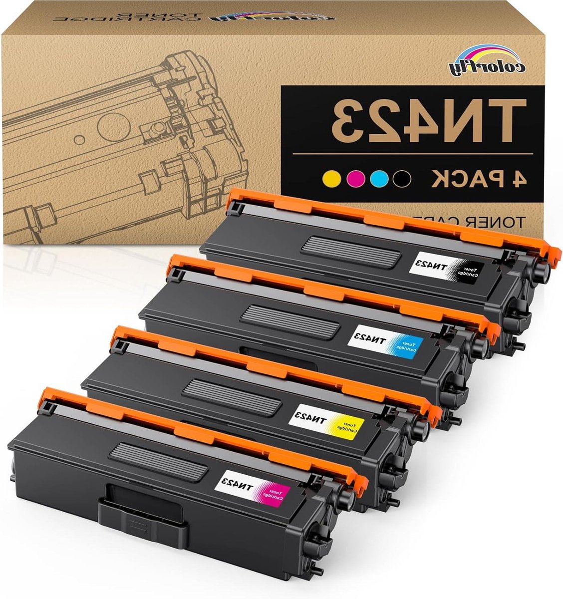 Tonercartridge set - Printertoner navulling - Duidelijk printwerk - XL Hoge opbrengst - 4 kleuren - Multicolor