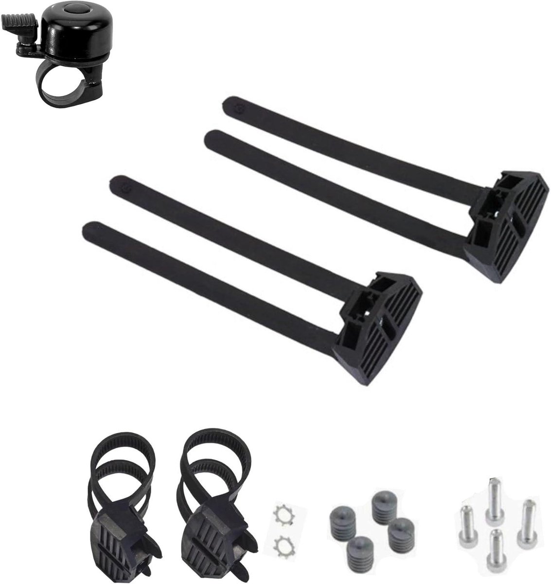 Fietsslot Bevestiging - Frame Houder - Fiets Beveiligen - Flexibele Montage Strips - 2 Stuks - Zwart