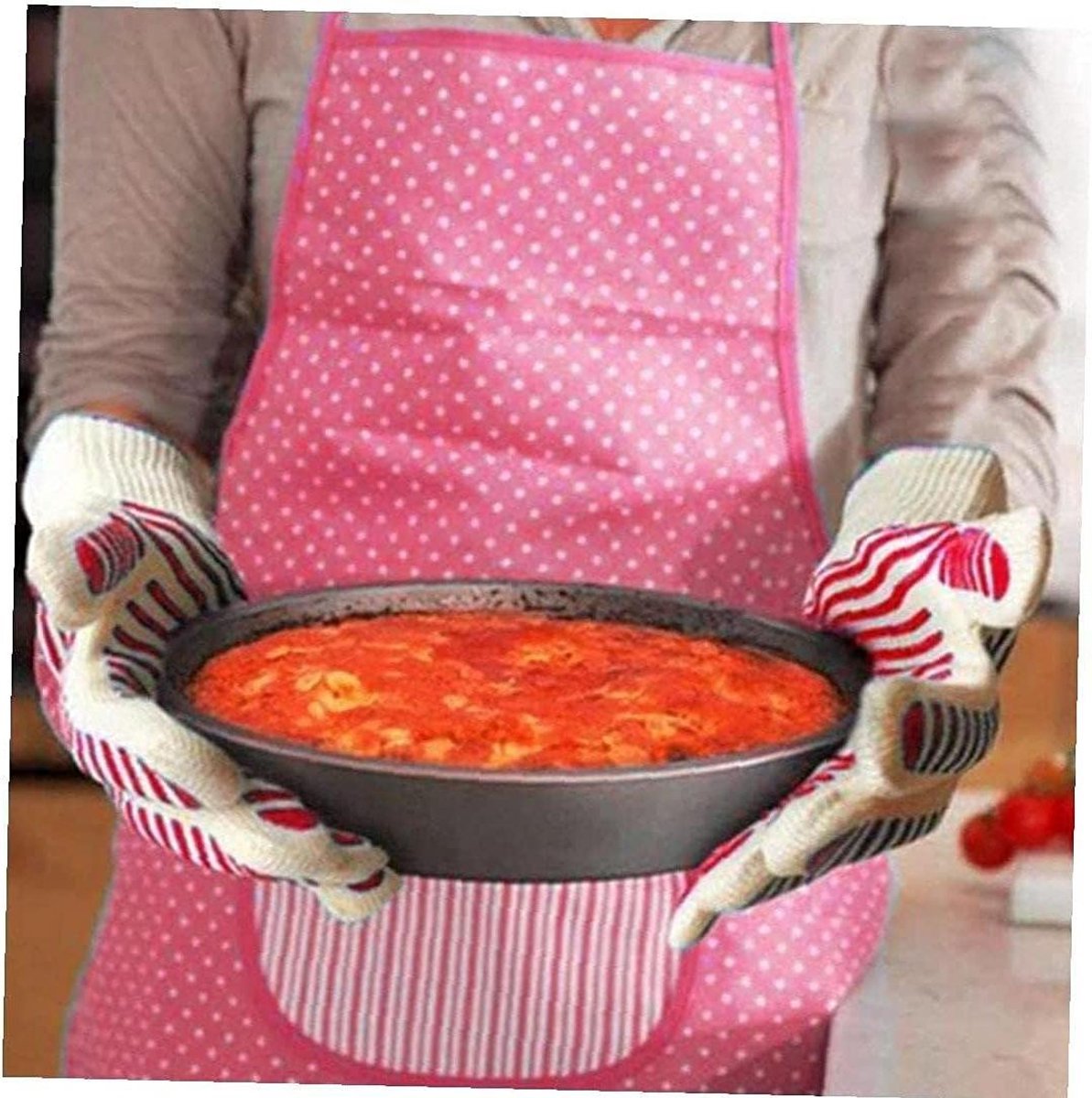 Ovenwanten - Hittebestendige handschoenen - Veilig koken - Antislip siliconen - 26.5 cm - Zwart