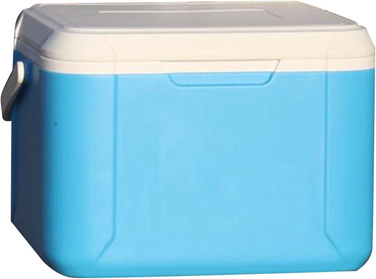Draagbare Koelbox - Isolatiekoffer - Buiten Bewaren - Goede Isolatie - 18 Liter - Blauw Wit