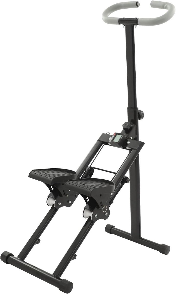 Hometrainer Stepper - Fitnessapparaat - Full Body Training - Opvouwbaar Ontwerp - 100kg Capaciteit - Zwart