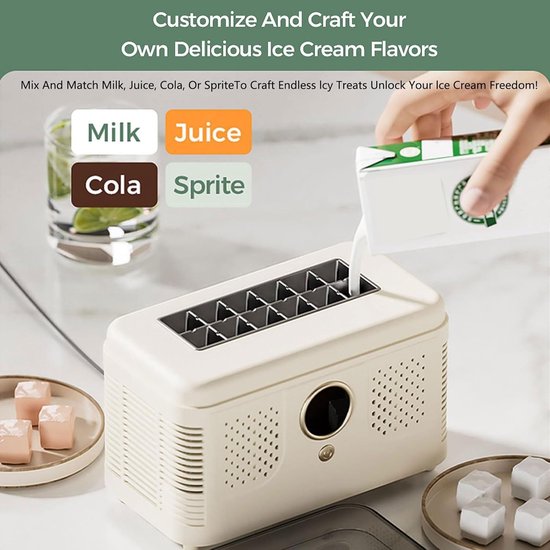 Mini ijsmachine - Draagbare ijsbox - Snelle ijsproductie - 12 blokjes per 15 min - 1.9 kg - Groen van MINI — afbeelding 3