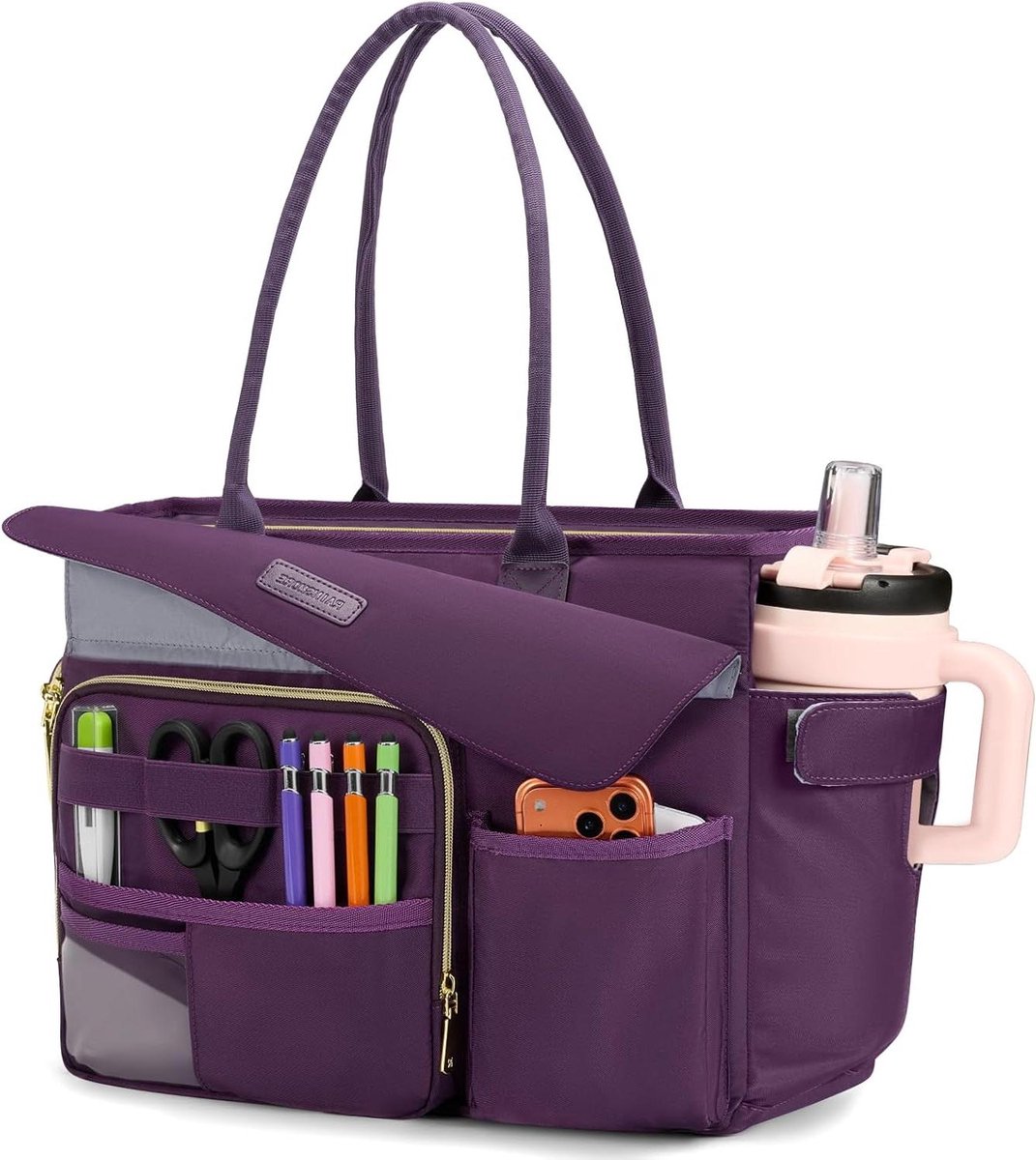 Aktetas Dames - Laptoptas Werk - Professioneel Gebruik - Ruim Interieur - 33x23x12 cm - Zwart