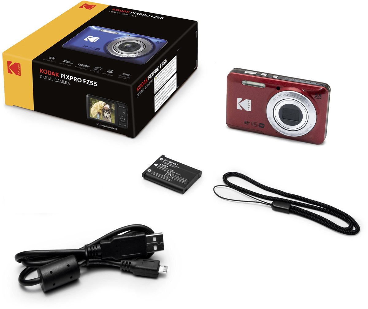 Kodak Pixpro FZ55 - Compactcamera - Rood | bol