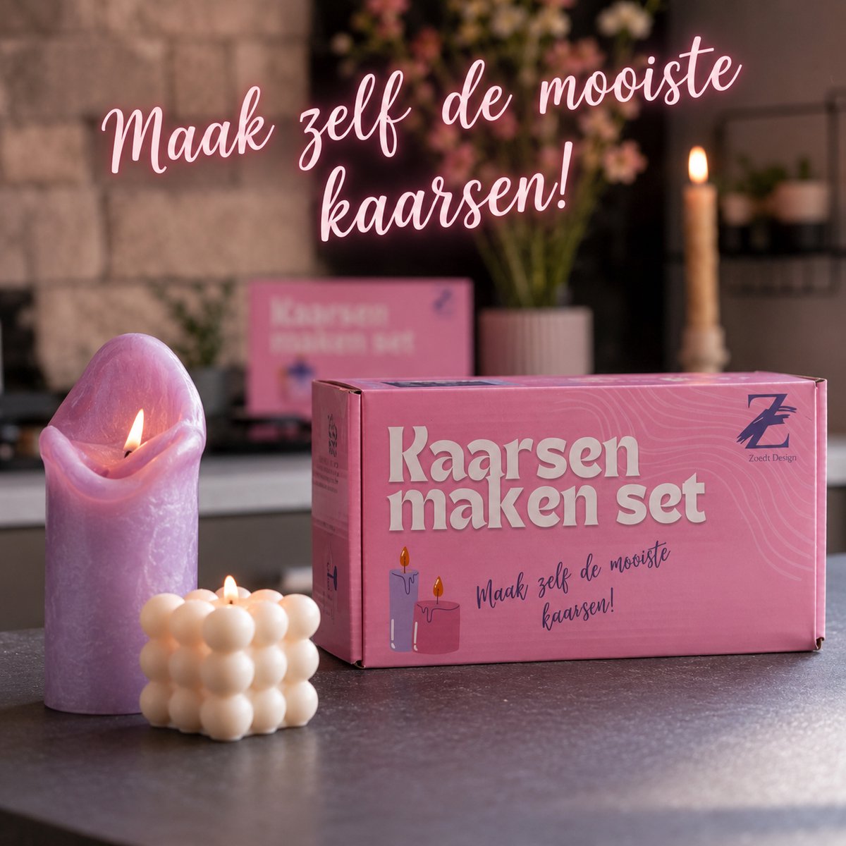 ZoeZo Design - Kaarsen maken set - Perfect voor beginners - Zelf kaarsen maken - Hobby en creatief - Incl. 240 gram soja was - Candle making kit - Starterspakket - Geurkaars - Smeltpan - Kaarsenlont - DIY - Cadeau - Soy wax — afbeelding 5