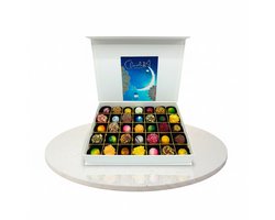 Chocoseum en Chocoladna Luxe chocolade cadeau Halal box Groot 35 stuks -Tuffels_Bonbons_Luxe bonbons_Geschenkdoos chocolade_Vegan chocolade_Pralines_Verjaardag_Moederdag_Vaderdag_Valentijn Bedankt_Vegatarisch_Suikerfeest_Ramadan_Eid Mubarak