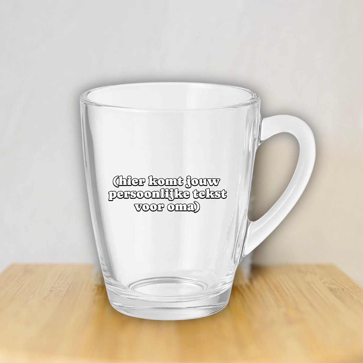 Cadeau voor oma verjaardag – Gepersonaliseerd cadeau – Glazen theemok met eigen persoonlijke tekst – Cadeau oma
