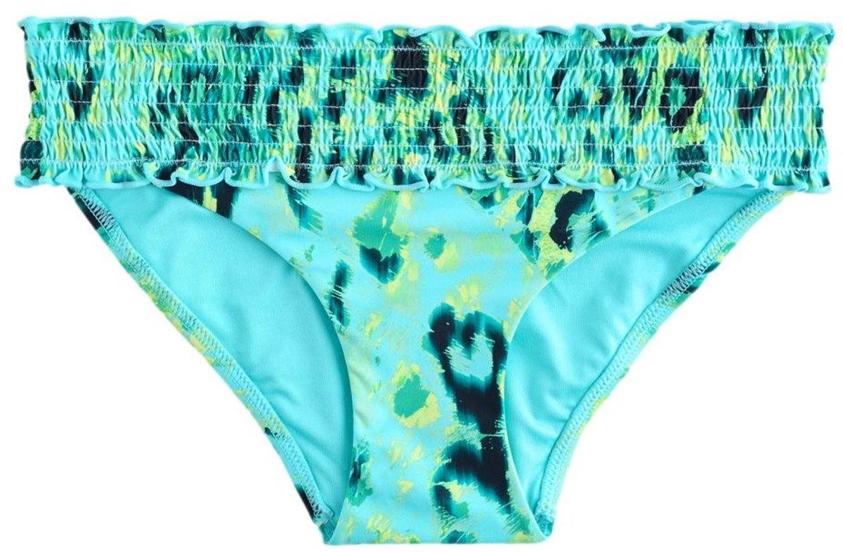 Next Dames - Gerimpelde bikinislip met hoge taille - Blauw Aqua Blue