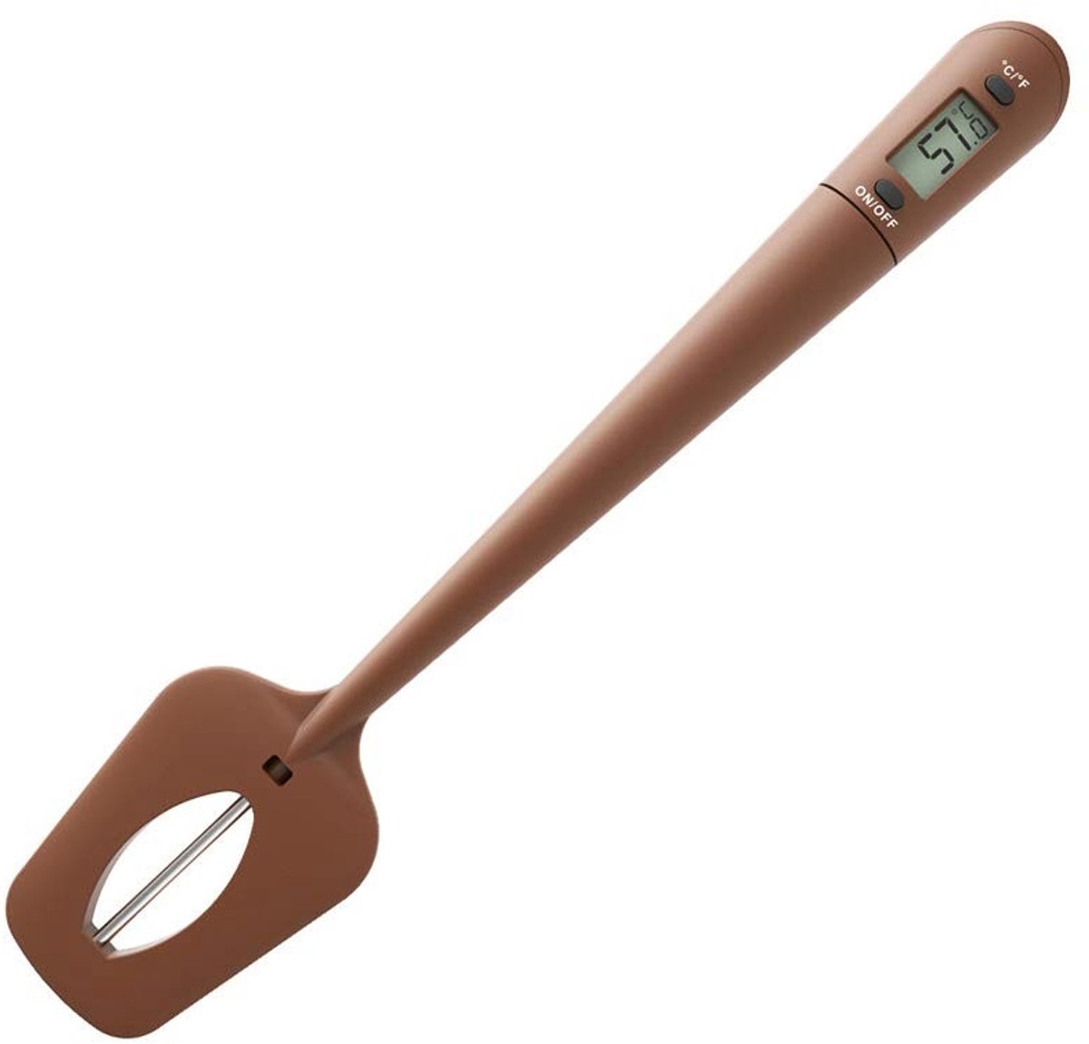 OmGoods - Dailygoody - Digitale Snoepthermometer - Snel Afleesbaar - Siliconen Spatelthermometer - Geel - Geschikt voor Koken - Temperatuurbereik -50 tot 300 °C