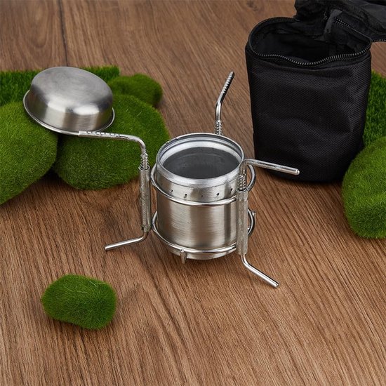 Cosensi - Dailygoods - Dailygoody - Camping Alcoholfornuis - Draagbare Brander - Roestvrij Staal - Ultralight Kachel - Ideaal voor Backpacken - Stevige Alcoholoven van Cosensi — afbeelding 4