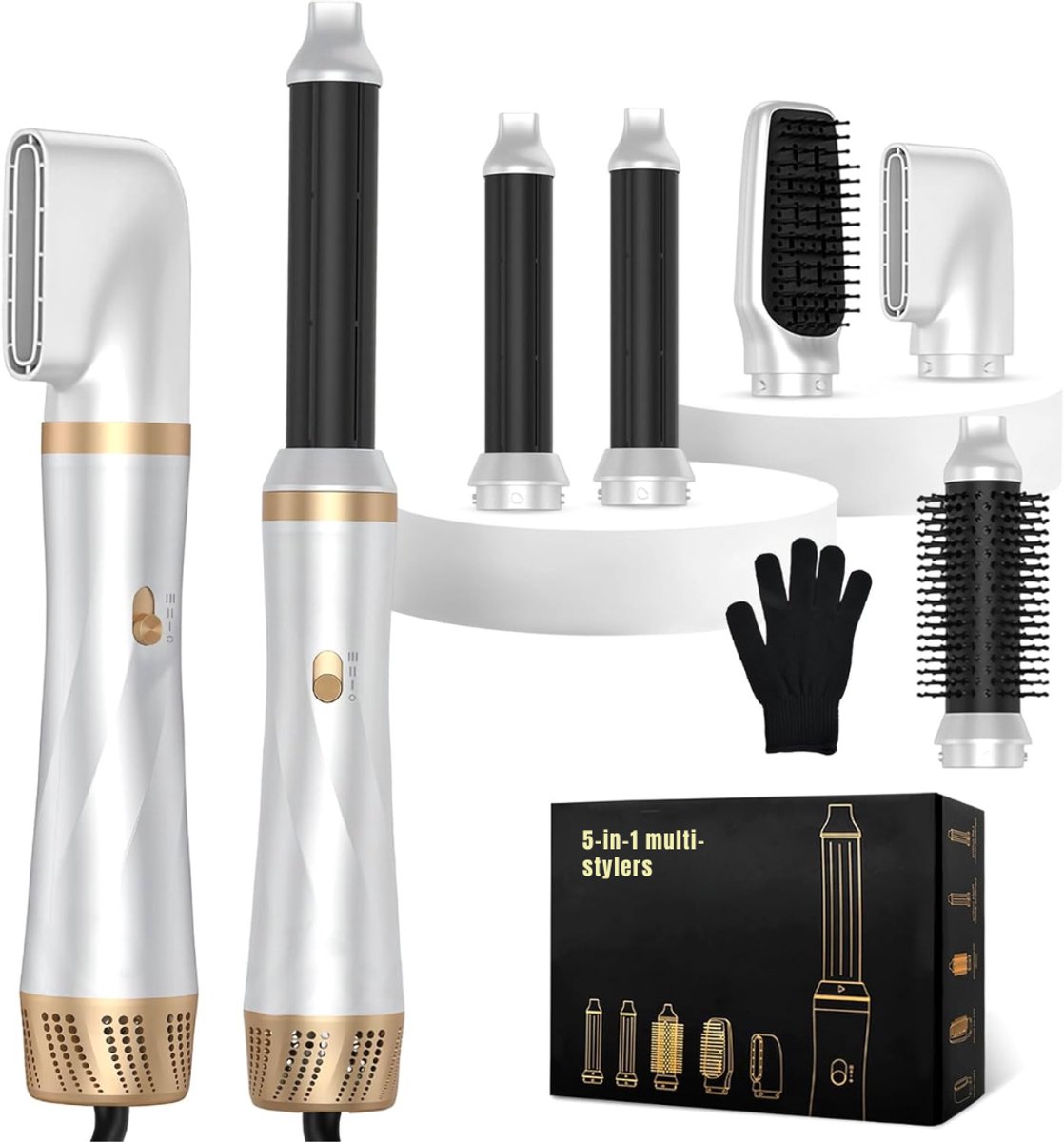 Florixa® Multistyler - Airstyler - Fohnborstels - Wit - 27cm x 20cm x 8cm; 920 g